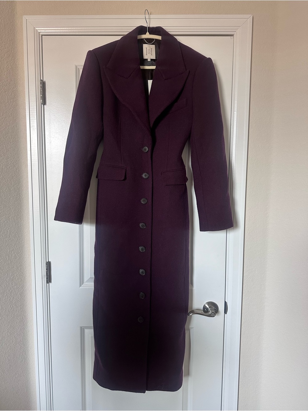 Helsa Italian Wool Blend Topcoat in Burgundy - Picture 5 of 9